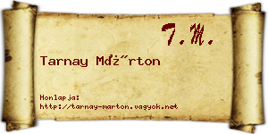 Tarnay Márton névjegykártya