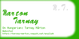 marton tarnay business card